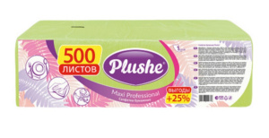 Салфетка 1-сл  24*24  500л "Plushe" пастель салатовый /5 пач*уп/83007