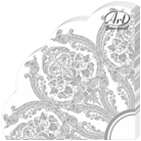 Салфетка 3-сл. 33*33  12л Art Bouquet Rondo Royal серебро на белом /15пач*кор/37266