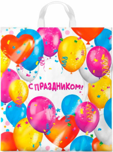 Пакет с петл.ручкой 38х42 (40) ПНД (Интерпак) Пати /500/25