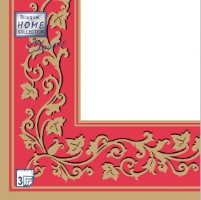 Салфетка 3-сл. 33*33 20л Bouquet Золотые узоры красный фон/12пач*кор/57414