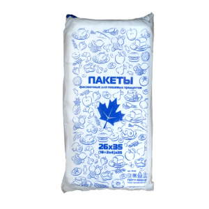 Пакет фасовоч. в пластах 26х35см (7мкм/1,2гр)  "Кленовый лист 400" (синий) (1*10 пач.) АХ