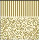 Салфетка 3-сл. 33*33  20л Bouquet Home Collection Classic  Золотые узоры и полосы/12пач*кор/25021