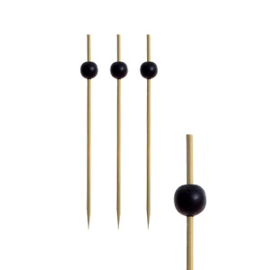 Пика дерев. для десерта (12см) "Жемчуг черный" бамбук (100шт*40уп)/440-720/