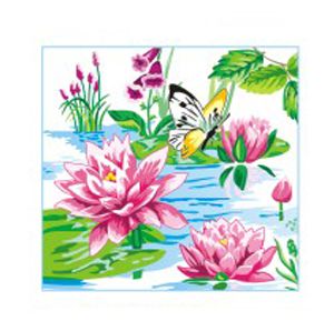 Салфетка 1-сл. 24*24   40л  Desna Design  Лилии у озера NEW /32уп*кор/57582