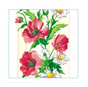 Салфетка 1-сл. 24*24 40л Desna Design Красно-желтые цветы /32уп*кор/57579