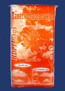 Пакет фасовоч. в пластах 32х40см (8мкм) "Кленовый лист 600" (красный) (1*10 пач.) Виапласт