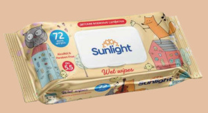 Влажные салфетки  72шт."SUNLIGHT BABY ECO"  Лиса  КЛАПАН /24 шт*кор/033693