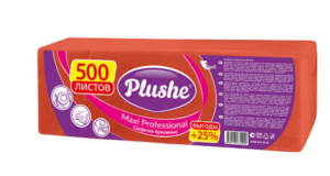 Салфетка 1-сл  24*24  500л "Plushe" красный /5 шт*уп/84244