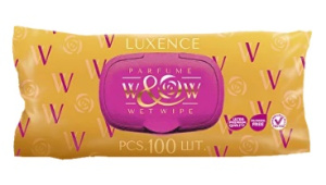 Влажные салфетки 100шт W&W Gold Luxence "Парфюм" /с клапаном/10 шт*кор/WWL-100