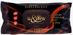 Влажные салфетки  120шт W&W Black /с клапаном/10 шт*кор/WWEB-120